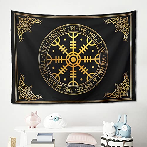 Gamoii Tapiz vikingo con el símbolo del casco, para colgar en la pared, para picnic, playa, yoga, meditación, multicolor, para habitación infantil, mesa, sofá, cubierta blanca, 230 x 150 cm Cover