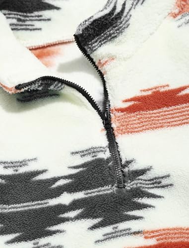 Image of ZAFUL Men 1 /4 Zipper Sweatshirt Ethnic Aztec Printed Kangaroo Pocket Fall Winter Pullovers Jacket Unisex Hoodie Tops
