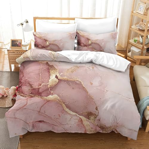 Housse de couette marbre hypoallergénique et parure de lit douce - 3