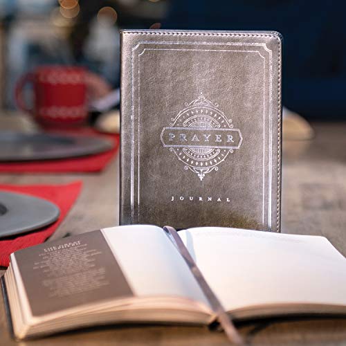 Journal de prière gris argent avec couverture élégante