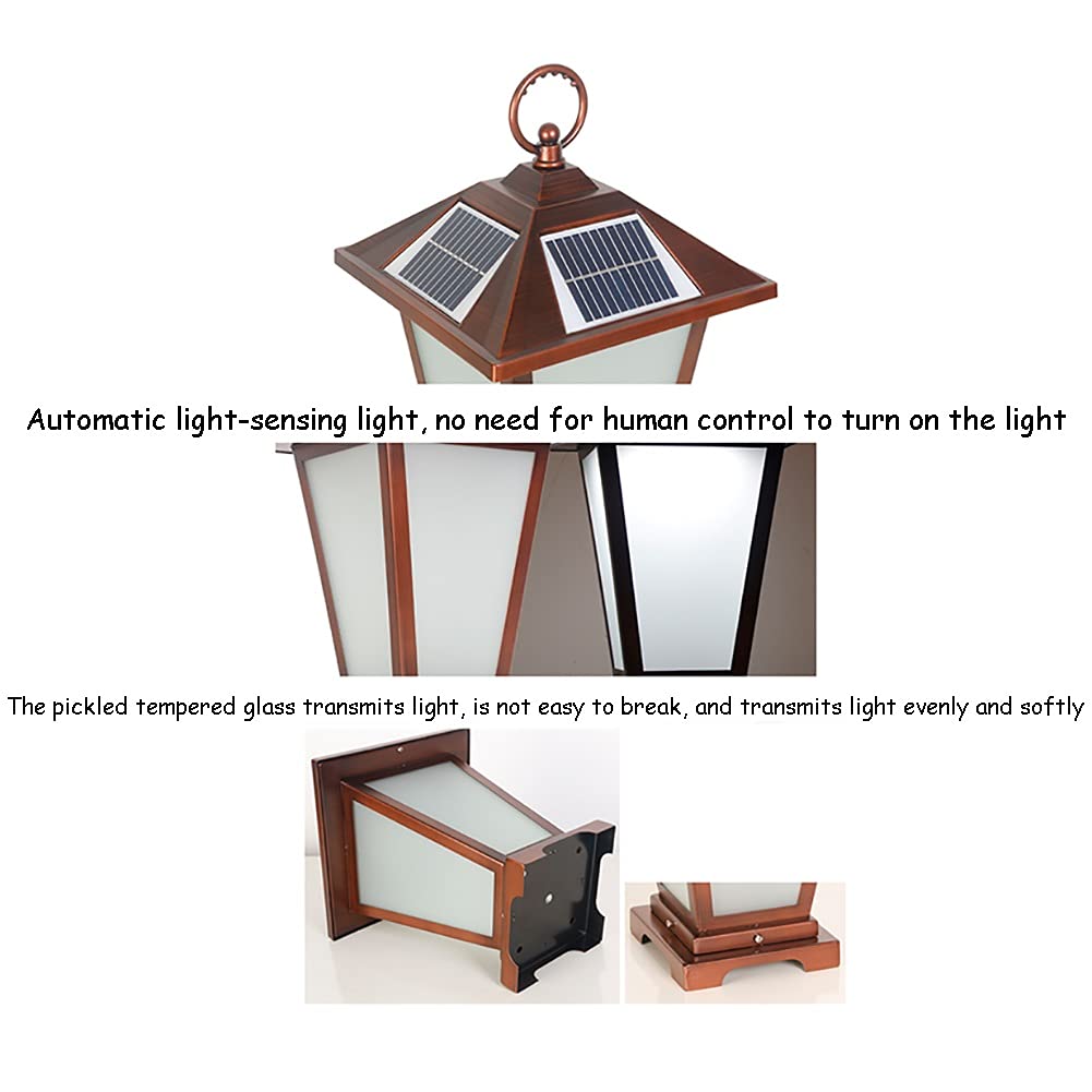 Światła słupkowe na zewnątrz, lampy ogrodowe, oświetlenie tarasu LED, solarne światła słupkowe na zewnątrz, lampa ogrodowa, ciepła biała lampa słupkowa, IP65, wodoodporna, nowoczesna latarnia słupkowa, do tarasu, ogrodzenia, willi, filar bramy