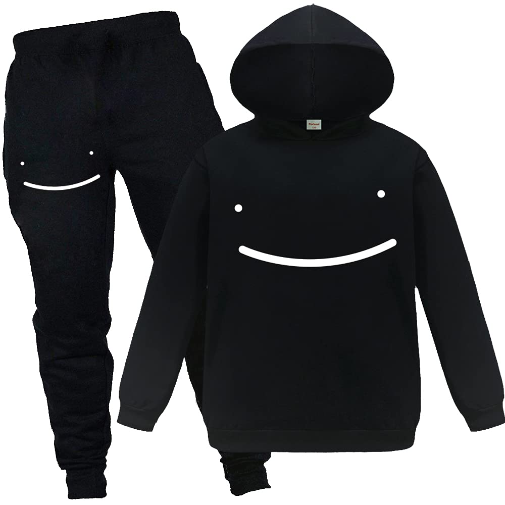 ForlcoolYoutube Gamer Dream SMP Smile Boys Unisex Tracksuit Hoodie + Trousers 2pcs Kids Boys Girls Outwear Hoodies Top Clothes Set
