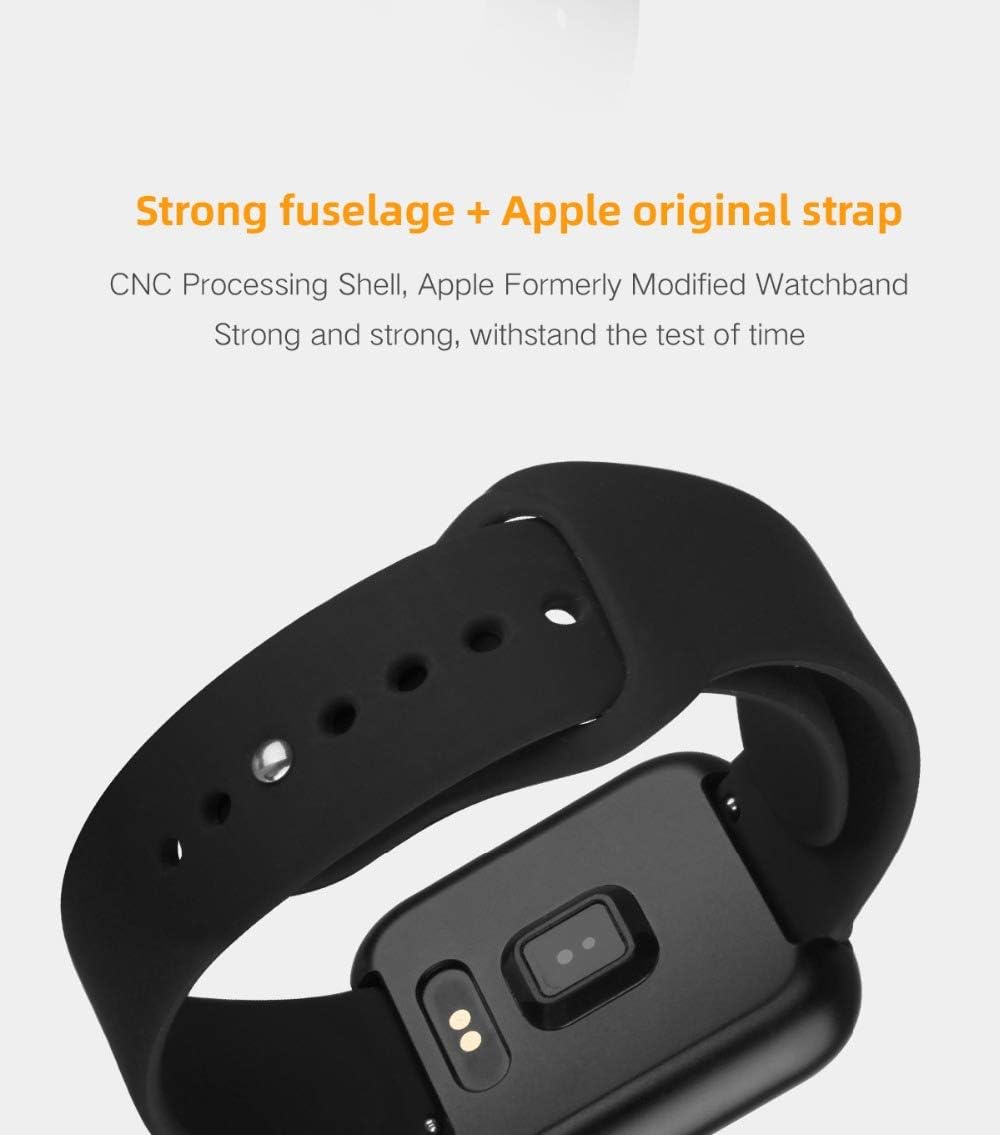 Back of the P80 Smart Watch showing charging contacts and sensors