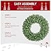 Yaheetech 30in Large Artificial Christmas Wreath, Pre-lit Holiday Accent Decoration with Red Bow, 110 LED Lights & 300 PVC Tips, Metal Structure for Door Wall & Mantel
