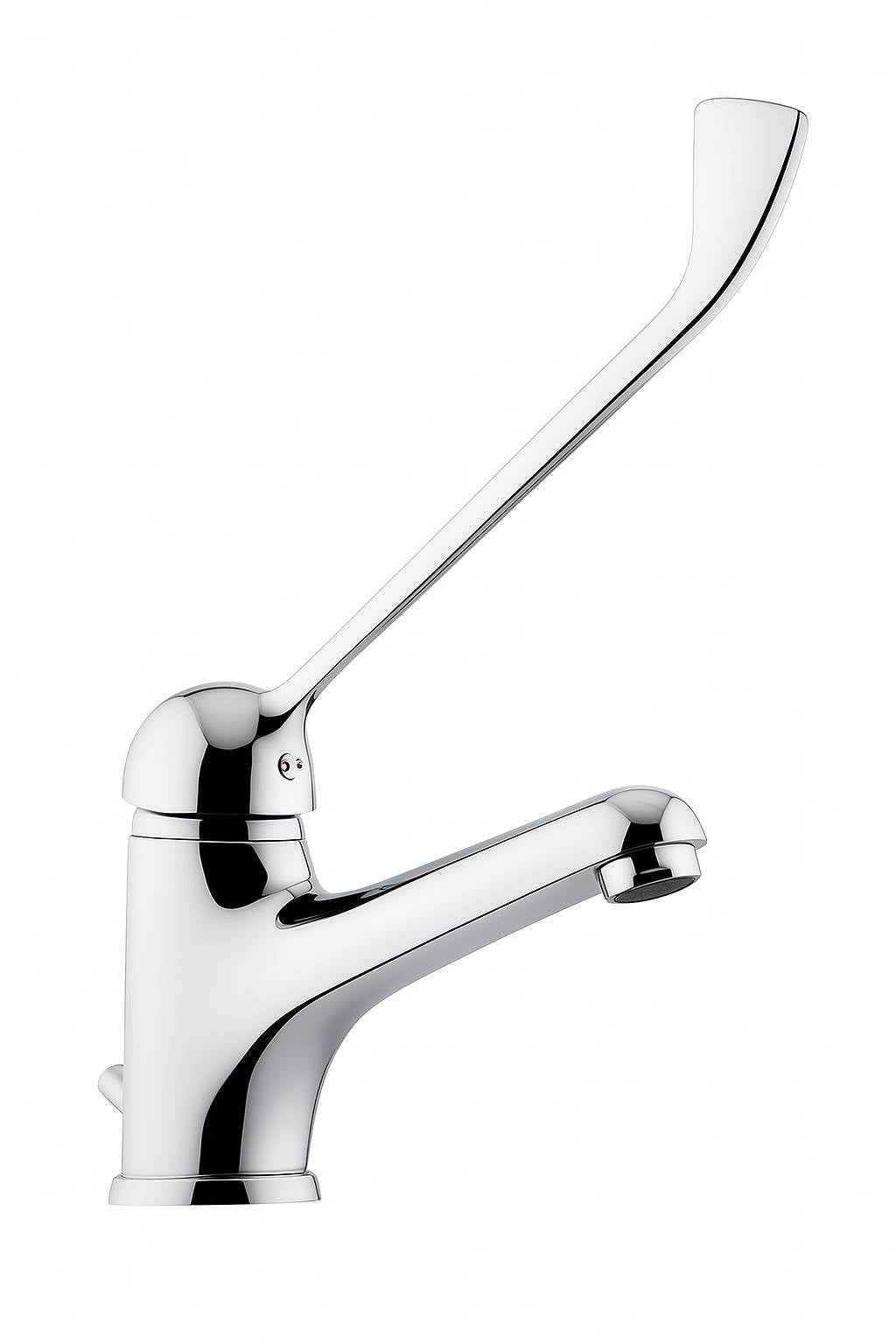 Grifo mezclador para lavabo, mando a codo con palanca clínica