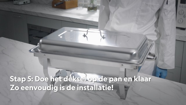 Wilprep Verdeelbakken chafing dish set van 2 bakken GN 1/2 RVS, 4 stuks 9L buffetwarmers met 8 halve maat bakken, brandpasta houders, 4 deksel opvouwbare frames, voor feesten buffetten diners