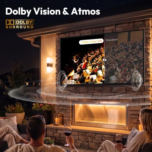 Image of HARZHI 55 inch Outdoor TV, 4K UHD Television for Full Sun, 2500 Nits Ultra High Brightness, IP65 Waterproof Weatherproof, Auto Brightness Control, HDMI Input for TV Box and Gaming Consoles