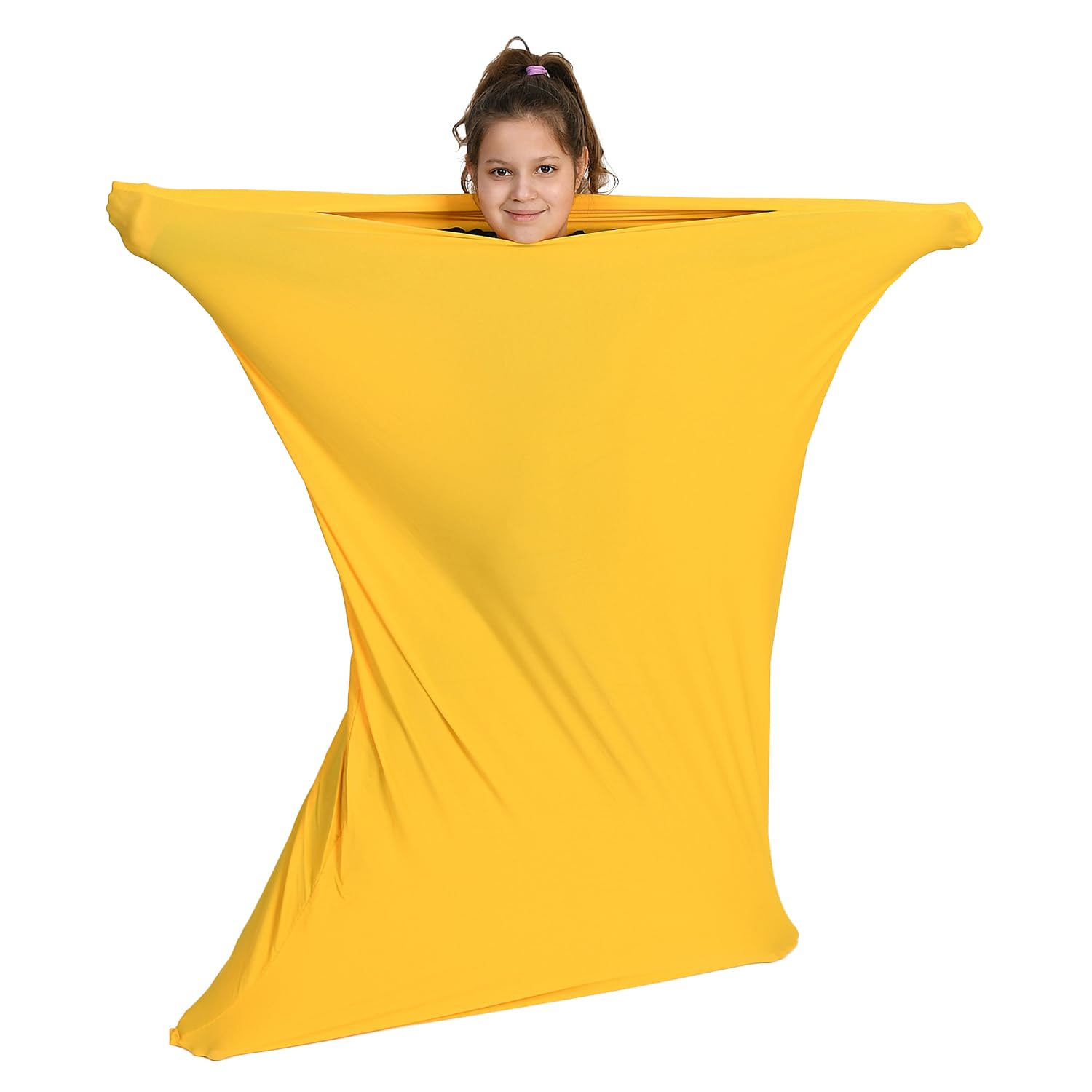 Full Body Sock - Soulagement du TDAH, de l'Autisme - du Stress et de l'Anxiété - Stimulation de la Pression Profonde - Jouet de Thérapie par l'exercice Sensoriel - Jaune, Taille L
