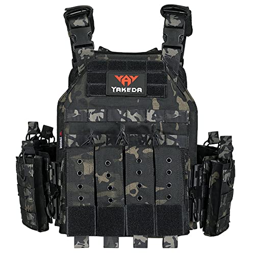 Vav Yakeda Tactical Military Vest Quick Release Airsoft Vest Adjustable For Adults (Black Cp) #TOP1