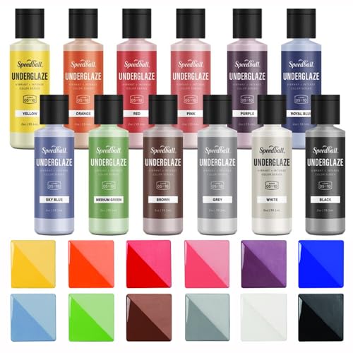 Speedball 001085 Underglaze Sampler Pack 12 Pack 2 oz Multicolor