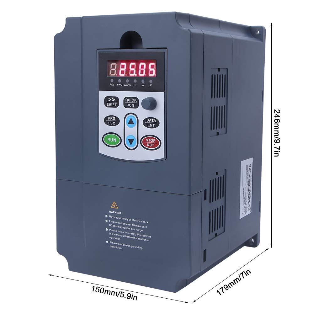 Inversor de Frecuencia Variable de 1,5 KW, Arranque Suave, Ahorro de Energía y Funciones para Motores, Bombas y Máquinas CNC con Nueve Protecciones, Aplicación para Obras de