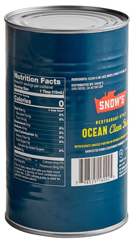 Snow's Ocean Clam Juice 46oz Can - 2 pack, Restaurant Style Since 1920