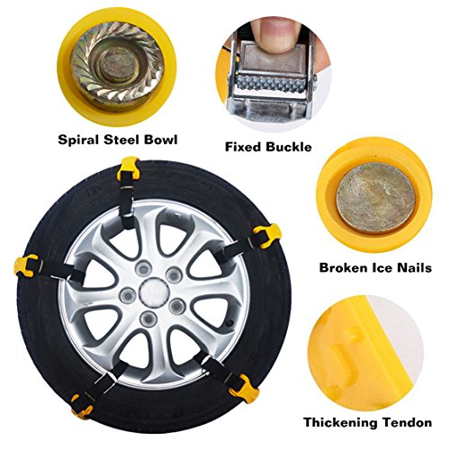 Tire Chains, 10PCs Anti-Skid Chains Car Safety Chains Cable Traction Mud Chains Slush Chains Snow Tire Chains Tire Anti-Slip Universal Snow Chains for Trucks/Car/SUV for Tire Width:185-295mm/7.2-11.6"