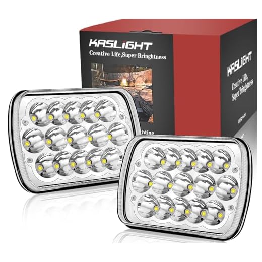 KASLIGHT H6054 LED Headlights, Pair Rectangular 5x7 7x6 LED Headlight Hi/Low Sealed Beam Replacement Headlamp Compatible with Jeep Wrangler YJ XJ Chevy Express Ford GMC Savana Toyota Pickup Truck Van