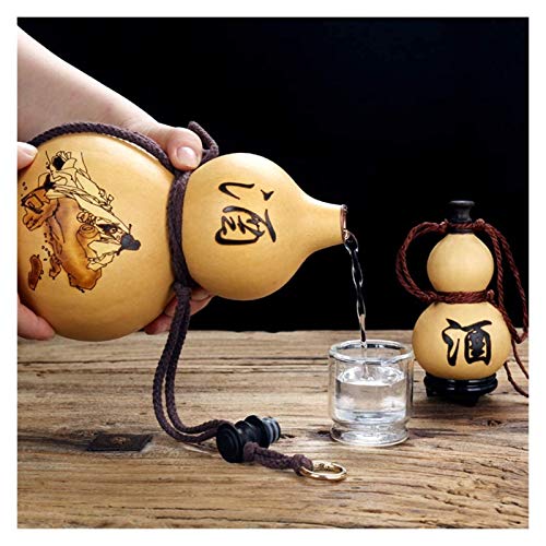 DWhui Wakefles wijnpot sake set vlag natuurlijke wijn pompoen hanger outdoor draagbare waterfles / ambachtelijke / wijnbal / wijnpot / bloem rangschikking decoratie, 600ml - Image 3