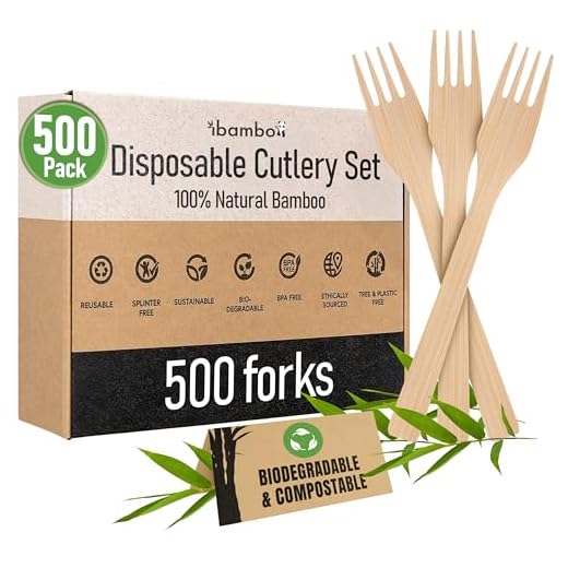 Ibambo 100% Bamboo Forks Set - 600 Biodegradable Utensils (600 Forks) | Reusable or Disposable Bamboo Flatware | Compostable FSC Certified Forks for Weddings, Camping, Parties