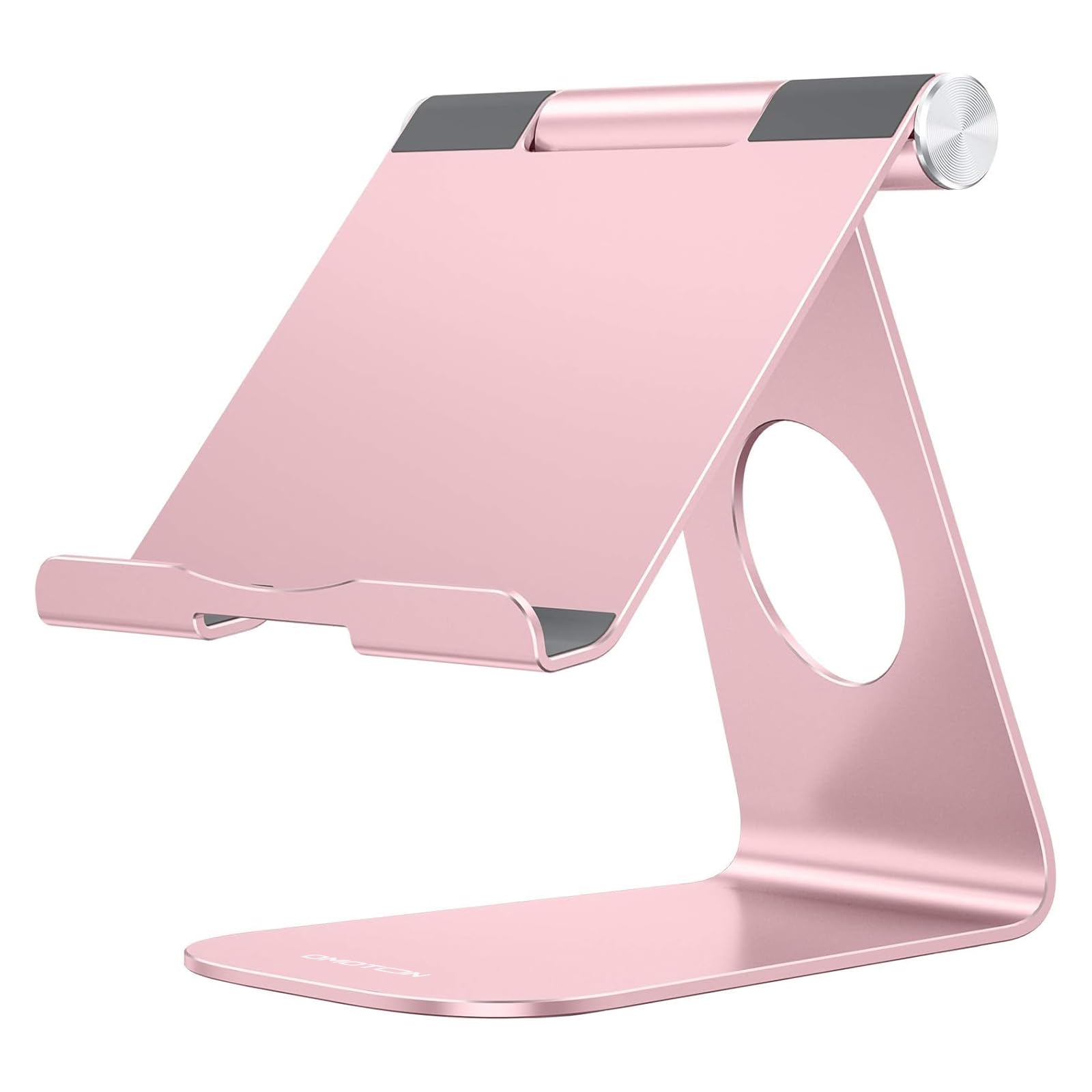 OMOTON Tablet Stand Holder Adjustable, T1 Desktop Aluminum Tablet Dock Cradle Compatible with iPad Air/Mini/Pro 11/12.9, iPad 10.2/9.7, Samsung Tab and More, Rose Gold