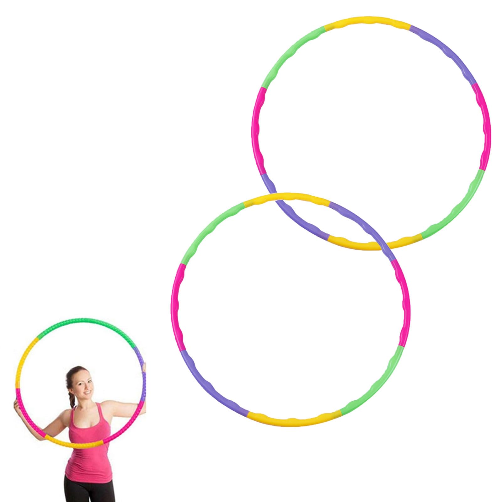 Wmzjnljy 2pcs 8 Sections Hula Hoop Adjustable Hoola Hoops Easy To Carry Hula Hoops for Dancing,Playing Sports,Games,Swimming Pet Training,Portable Fitness Equipment(Z61-2)