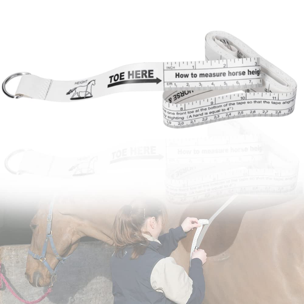 Horse Height & Weight Measuring Tape - Farm Husbandry Animal Equestrian Linear Measurement Tools, 8.2 Ft Long