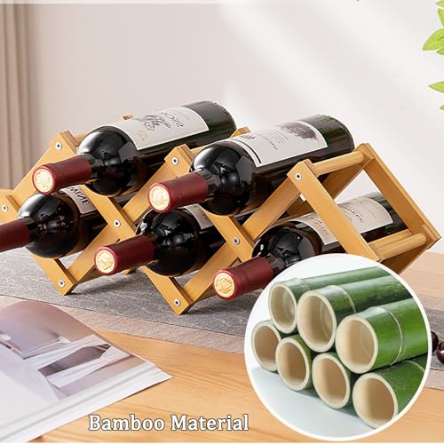 Support de bouteille haut de gamme en bambou naturel pliable