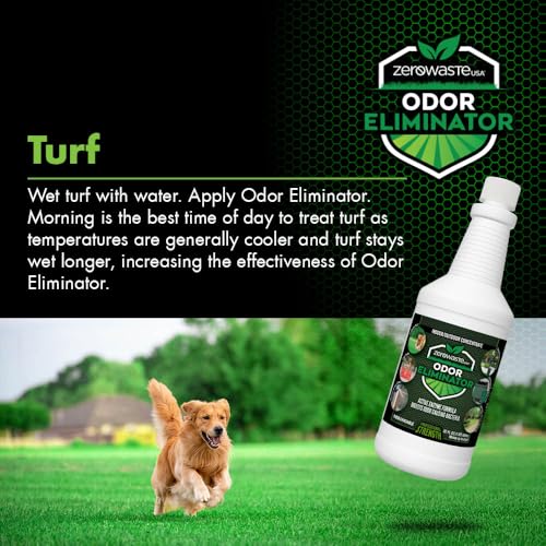 Image of ZERO WASTE USA Odor Eliminator Ultra Concentrate - Commercial Strength Multi-Purpose Enzyme Cleaner - Eliminates odors from Any Organic Matter - Made in USA - Makes up to 8 Gallons (32 Fl Oz)