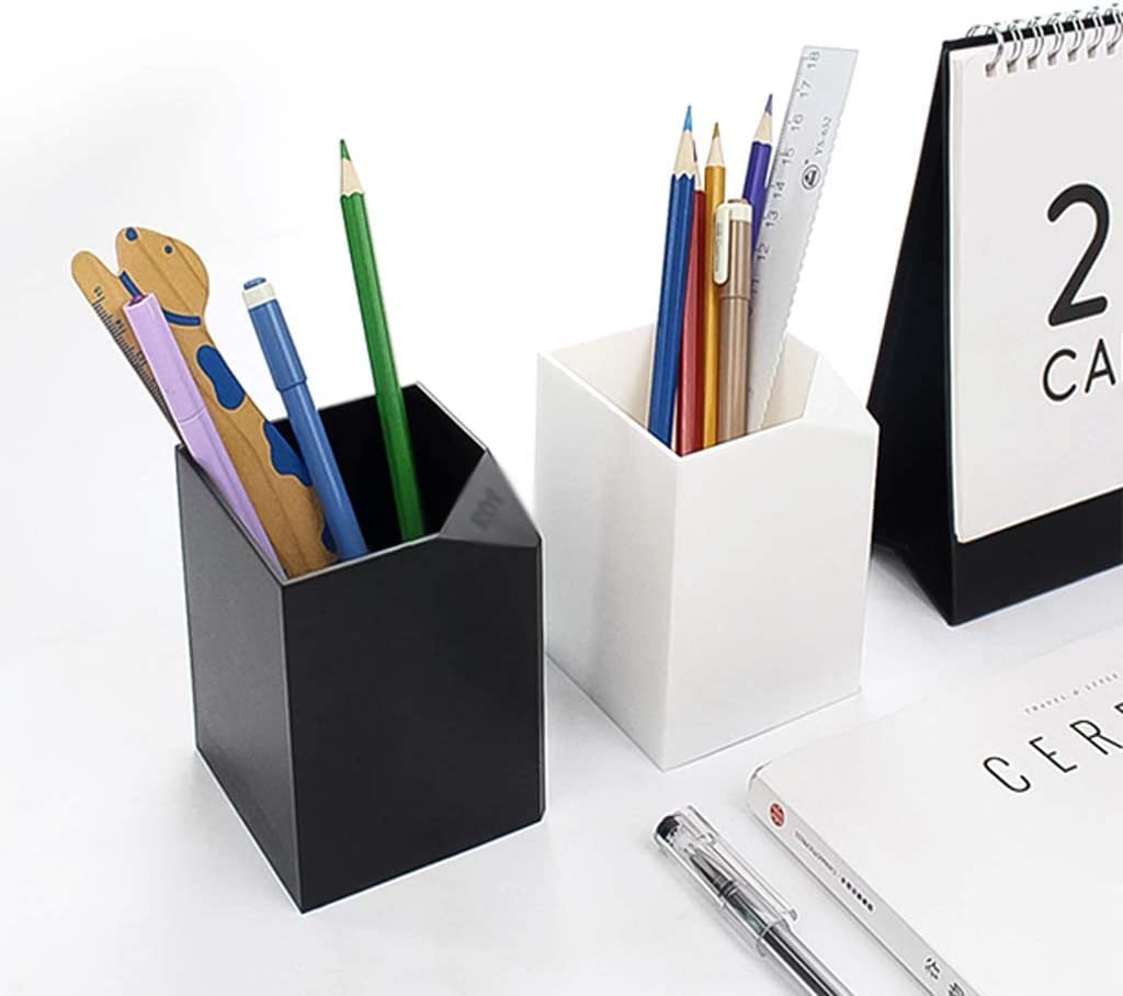Papelería Portalápices de Material PP, Soporte para brochas de Maquillaje Duradero multifunción, Caja de Almacenamiento Simple y Elegante, portalápices de Gran Capacidad Portalápices
