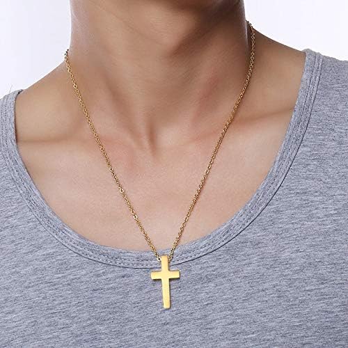 WLL Cross Necklace Bracelet Jewelry Set for Women Gold-Tone Cross Pendant Stainless Steel Necklace Silver Adjustable Chain Faith Cross Bracelet Religious Gift - Image 5