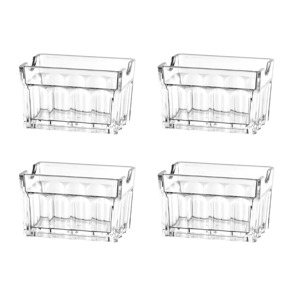 CTRLZS 4Pcs Acrylic Sugar Packet Holder Sugar Bag Storage Container Dish Display Sachets Tissue Bowl