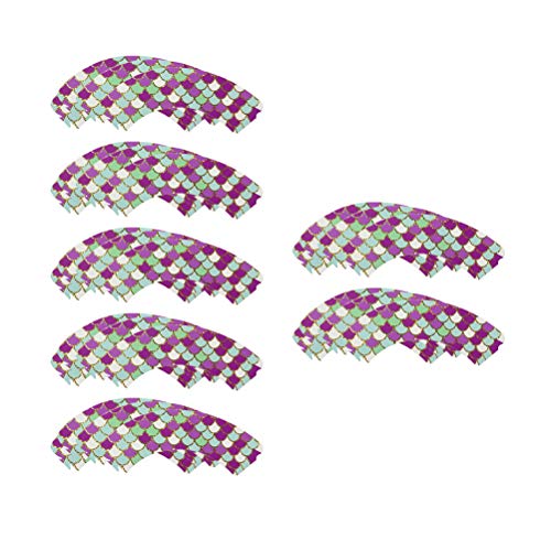 24 PCS Estampagem de ouro Cupcake Wrapper Requintado Sereia Bolo Wrapper Decoração de festa Baking S
