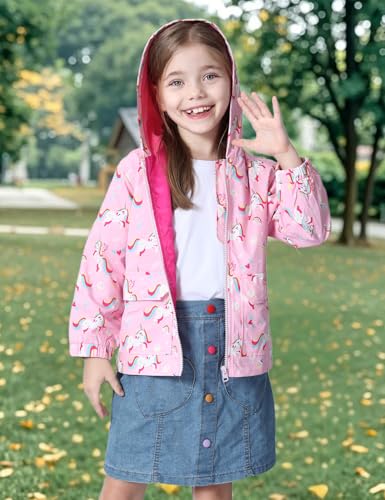Image of COSLAND Toddler Boys Girls Rain Jacket Waterproof Hooded Raincoat, 2-5T