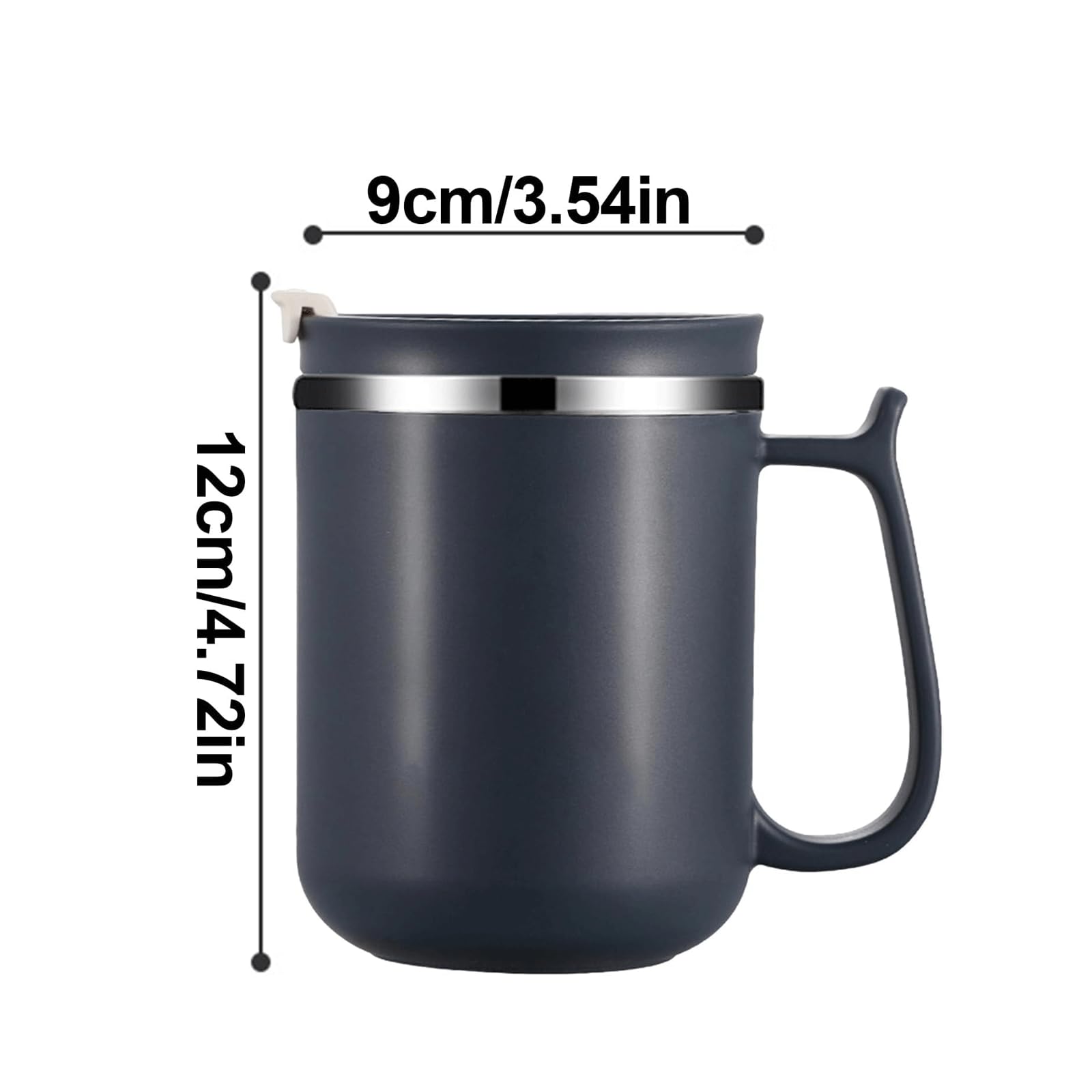 esmen Teetasse, 500 ml, Isolierbecher, Edelstahl, isolierter Kaffeebecher mit Griff, Reise-Kaffeetasse für den Alltag, Reise-Kaffeetasse