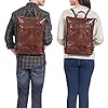 ROYALZ 'Orlando' flacher Vintage Lederrucksack Herren und Damen Echtleder mittel-groß - 14 bis 15,6 Zoll Laptop Rucksack Tagesrucksack Leder für Business Uni Freizeit, Farbe:Roma Cognac Braun #1