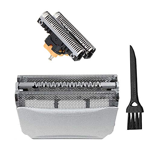 51S Shaver Replacement Foil Cutter and Brush for Compatible with BRAUN Shaver Series 5 Contourpro 360 Complete Activator 8000 Series