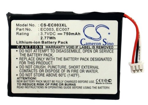 3.7V 750mAh Replacement Battery for iPOD Mini 4GB, iPOD Mini 6GB, Mini 4GB M9160LL/A, Mini 4GB M9434LL/A, Mini 4GB M9435LL/A, Mini 4GB M9436LL/A, Mini 4GB M9437LL/A, Mini 4GB M9800/A, EC003, EC007