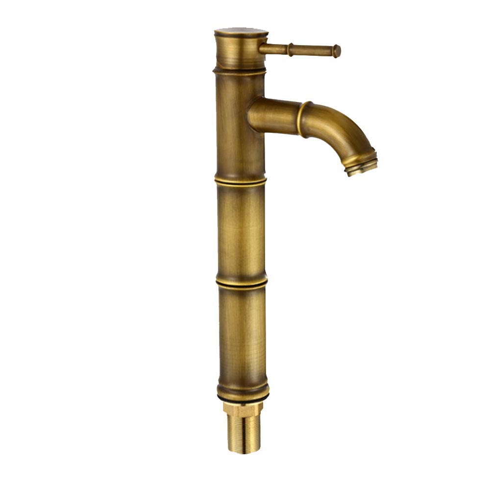 taps for Bathroom Basin Prime,taps for Bathroom Basin primeAntique Faucet, Faucet All Copper European Retro Bamboo Single Hole Kitchen Bathroom Hotel Ceramic Valve Core Basin Faucet Hot and Cold F