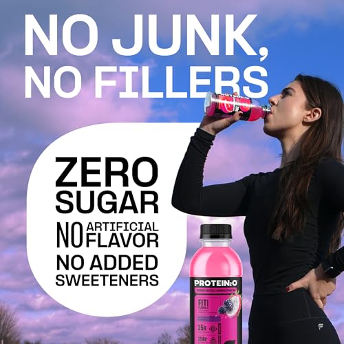 Image of Protein2o Hydration Drink - 2-in-1 Liquid Clear Whey Protein Isolate and Electrolyte Drink - 15g Protein,Vitamins B5,B6 - Post-Workout Recovery - 16.9 Fl Oz - Dragon fruit Blackberry,(Pack of 24)