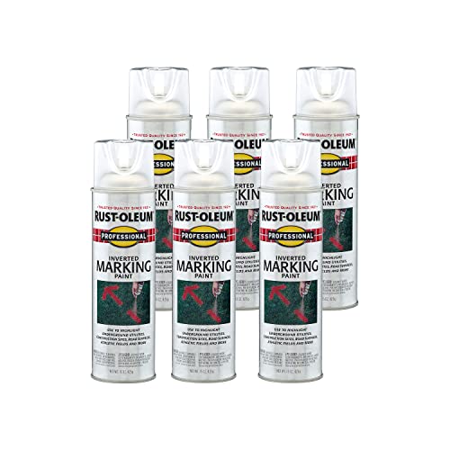 Image of Rust-Oleum 2596838-6PK Professional Inverted Marking Spray Paint, Clear, 15 Ounce (Pack of 6)