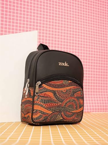 Image of ZOUK Dalila Mini Daypack | Stylish Small Backpack for Women | Compact | Bag for Girls | Daily College Use | Travel Day Pack | Vegan Leather | Handcrafted | Water-Resistant