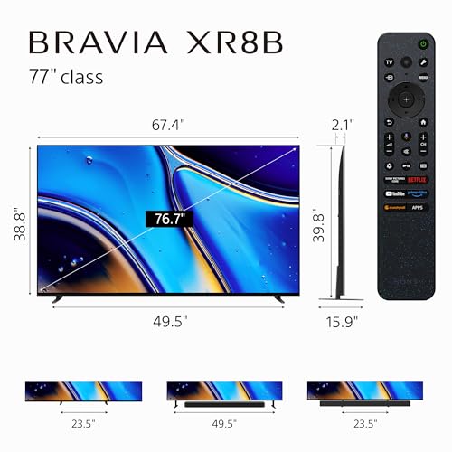 image for Sony 77 Inch OLED 4K Ultra HD TV BRAVIA XR8B Smart Google TV with Dolb