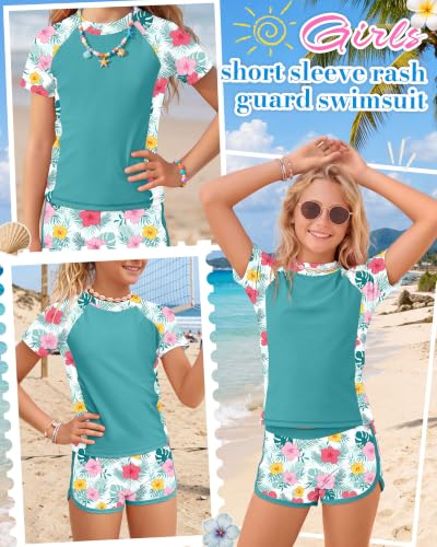 Image of Xaatren Girls 2 Piece Rash Guard Swimsuit