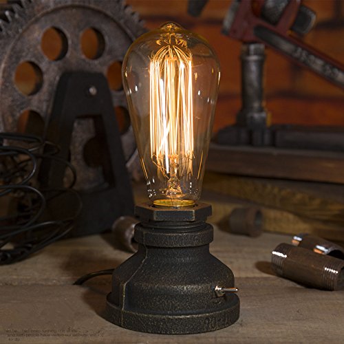 Vintage Industrial Steampunk Table Dimmable Lamp Rustic Copper Water Pipe Bedside Desk Lamp(AU Plug)