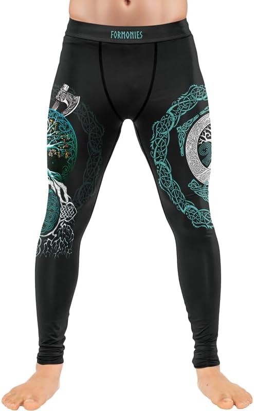 Viking Men's Compression Spats BJJ Men Tights for Working Out Training MMA Jiu Jitsu Grappling