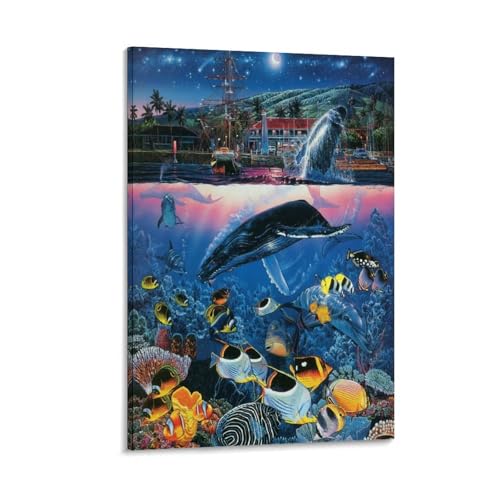 Toile de décoration Maui Christian Riese Lassen motif eaux claires tableau marin 20 x 30 cm