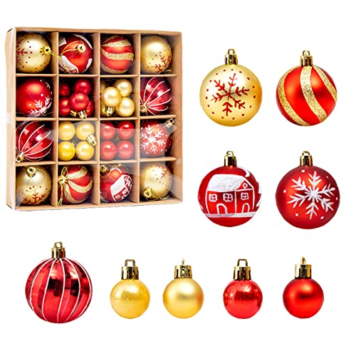 44 Stück baumkugeln Weihnachten,weihnachtskugeln rot und Gold...