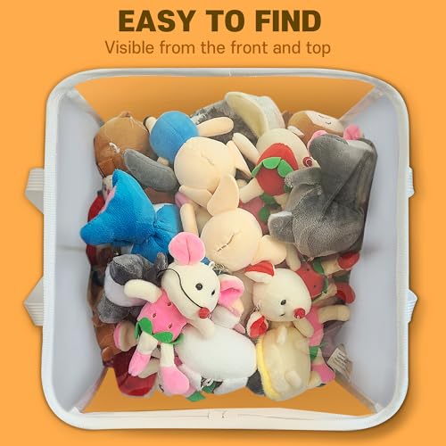 Holay HWS01 2-Pack 12 Inch Cube Storage Bins [White] - 27L Capacity Pvc Boxes Transparent Lid & Handles - Durable & Foldable - Multi-Purpose Toy thumb #4