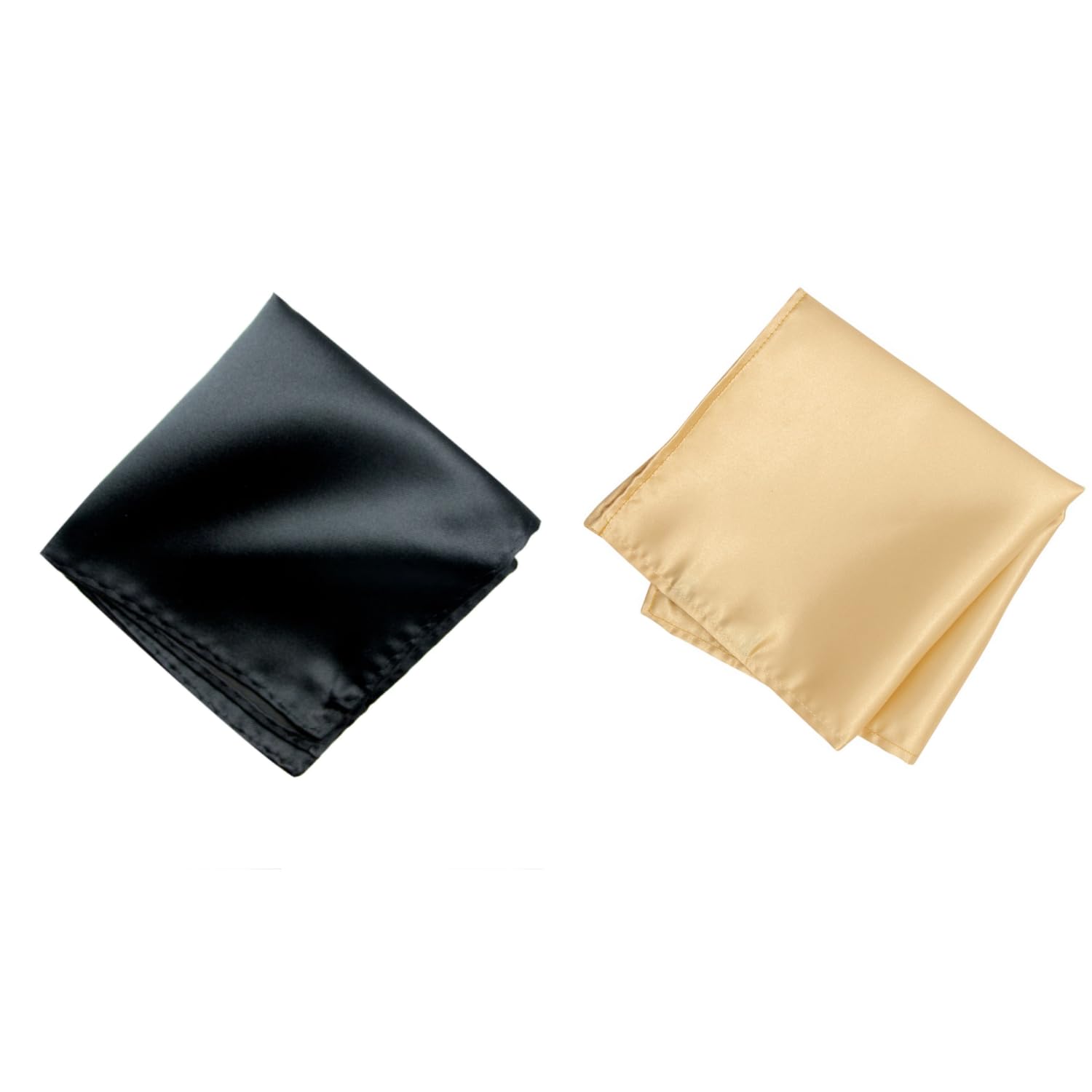 greyknot Men's Premium Pocket Square Set – Black & Golden (Pack of 2) | 10x10 inch Satin Finish Handkerchief for Blazer, Suit, Tuxedo, Wedding & Formal Wear-picture-40