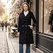 NXBC Trenchcoat Damen Herbstmantel mit Gürtel, Knielang, Reverskragen, Doppelreihig – Damenmantel Übergangsmantel für Frühling & Herbst, Schwarz – Elegant für Büro & Alltag
