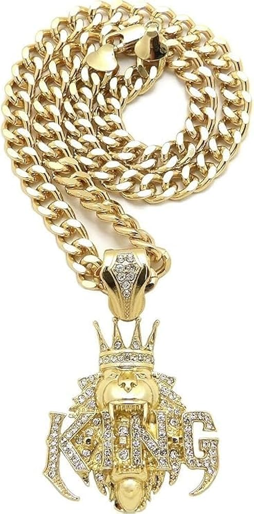 ミュージシャン CROWN NECKLACE GOLD metaltree98 XXL Hip Hop King Crown Pendant 20