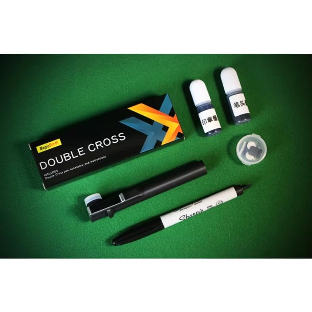 Double Cross 4.0 Magic Trick Trucos de transferencia de tinta Magician Street Props Magician Street Props (negro)