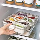 imuounl Fridge Food Storage Containers with Lid and Handle, Large-Capacity Fridge Containers with 8 Removable Colander, Fresh Food Storage Containers for Fruit Salad Vegetables BPA Free - Image 5